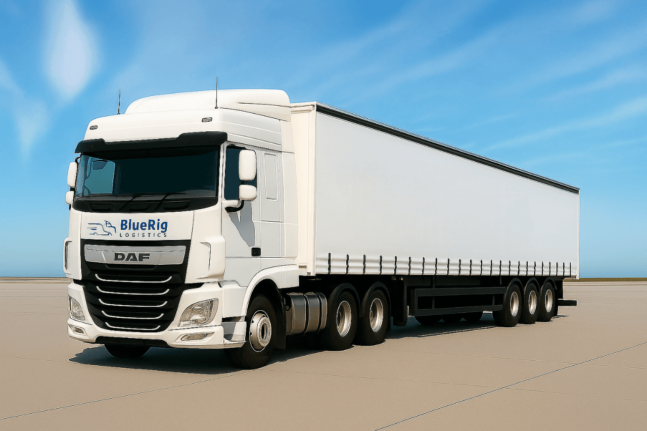 Metro distribution truck in city